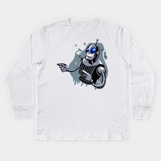 Funny Robot Character Kids Long Sleeve T-Shirt